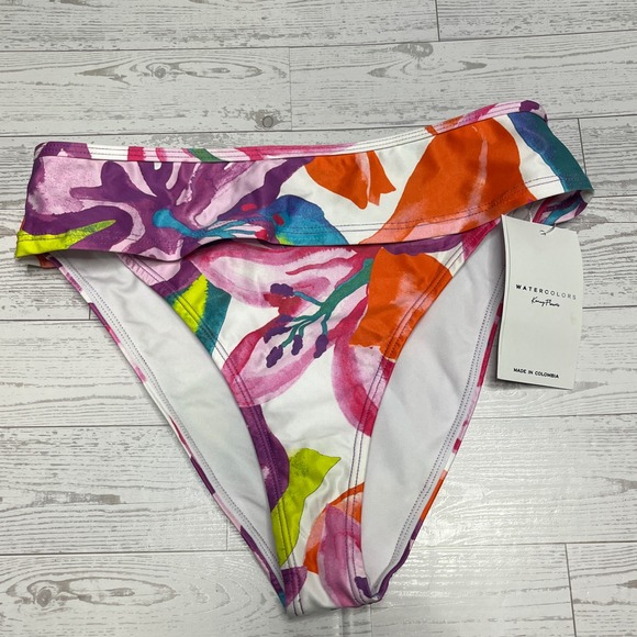 Kenny Flowers Other - Kenny Flowers Watercolors The Kona Banded Sporty Bikini Bottom Floral Multi S